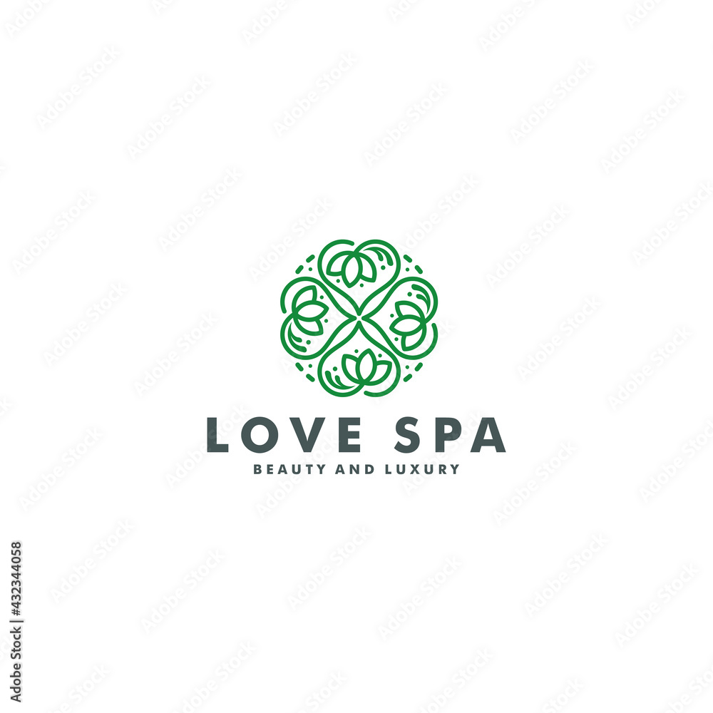 Love spa and beauty logo design template vector illustration