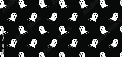 A flying ( baby ) ghost a expression for Happy halloween party on 31 october fest. Ghosts pictogram. Flat vector ghost sign. Cartoon fly spook seamless pattern. Zombie, monster, spooky, boo symbol.