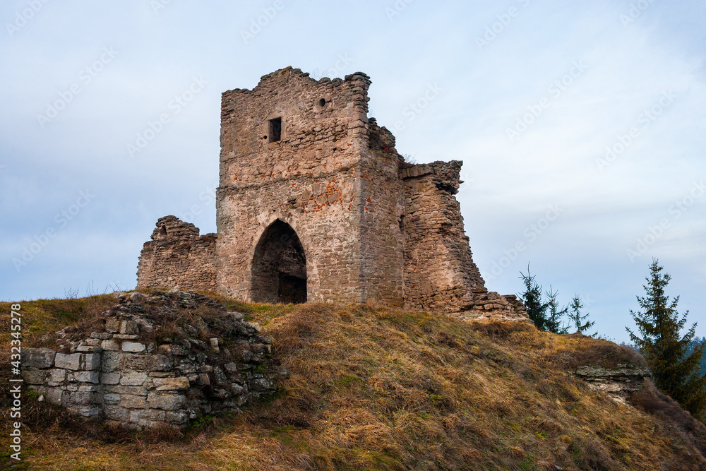 Ruins of old castle. Ukraine, Kremenets Fort