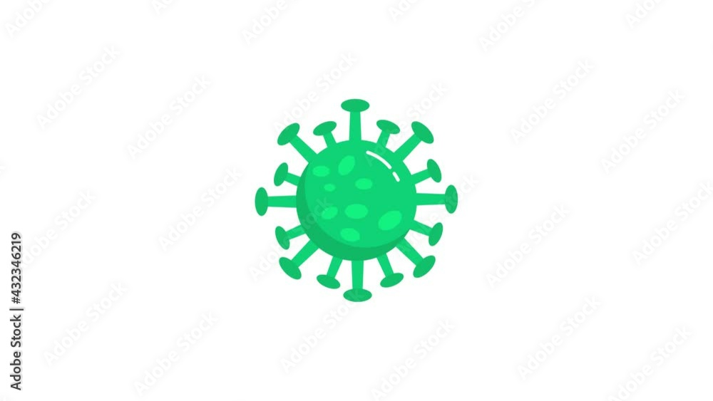 virus icon animation on the white background. 4K video. Useful for explainer video, website, greeting cards, apps, and social media posts virus icon animation on the white background. 4K video. Useful for explainer video, website, greeting cards, apps, and social media posts