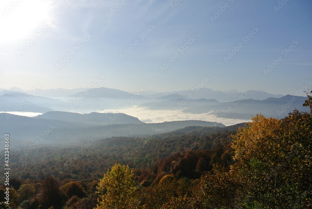 Obraz premium Trekking in the Caucasus Nature Reserve, Guzeripl Pass