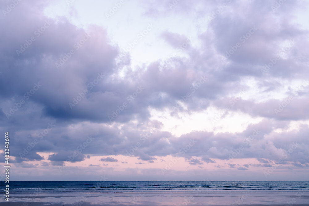 dramatic cloudy sky at sunset