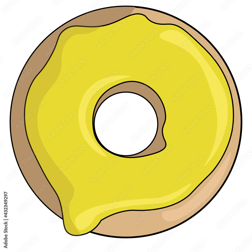 Yellow donut without pattern, vector graphics Yellow donut without pattern, vector graphics