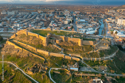 Panoramic view of Gori center with medieval fortress, Shida Kartli region of Georgia