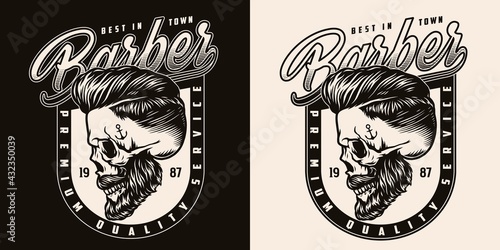 Retro monochrome barbershop print