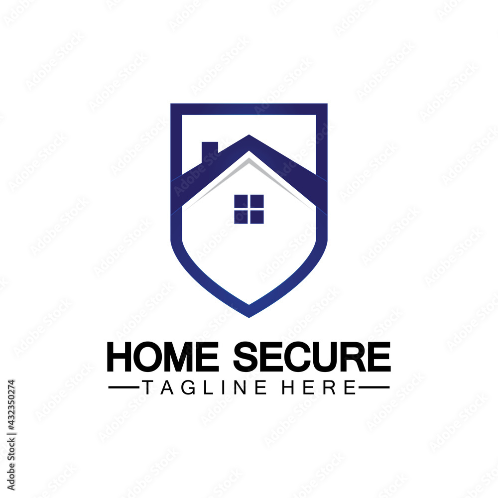 Home secure logo, smart house logo design,Home protection logo design template. Vector shield and house logotype illustration. Home secure logo, smart house logo design,Home protection logo design template. Vector shield and house logotype illustration.
