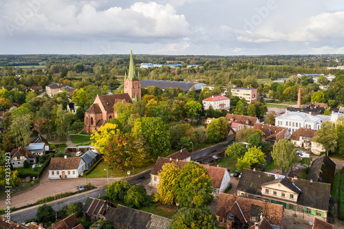 Aerial view of Kuldiga, Latvia.