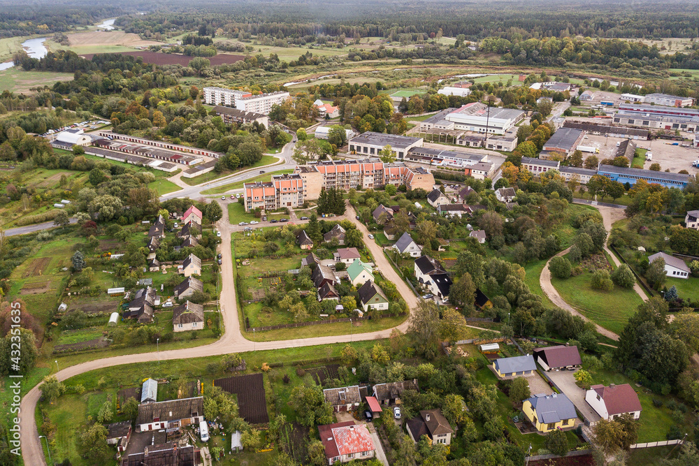 Aerial view of Kuldiga, Latvia