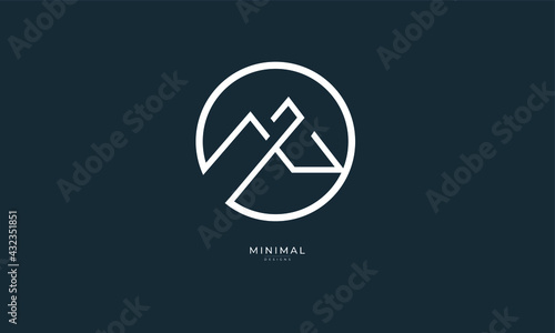 a line art icon logo of a mountain