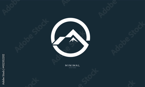a line art icon logo of a mountain