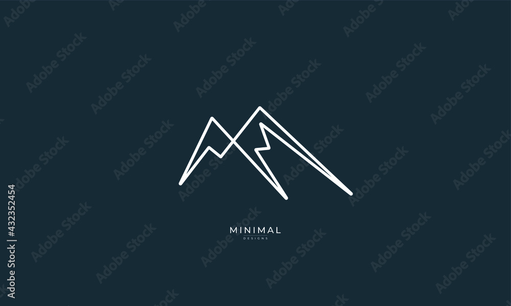 a line art icon logo of a mountain a line art icon logo of a mountain