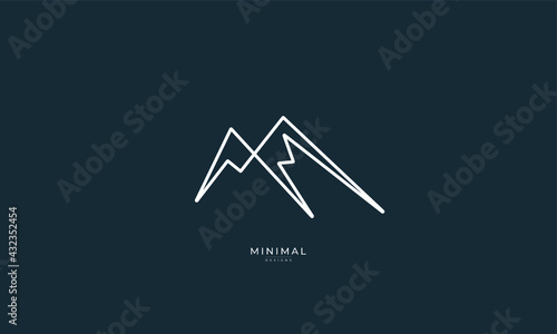 a line art icon logo of a mountain