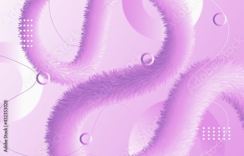 abstract 3d fluffy tinsel with geometry shape background