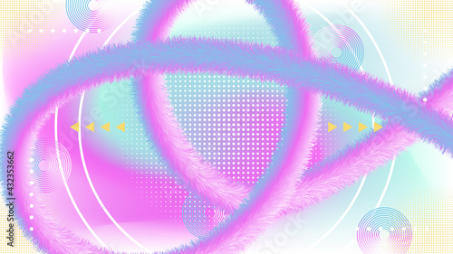 abstract 3d fluffy tinsel with geometry shape background