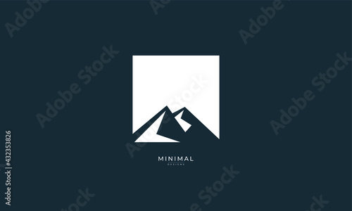a line art icon logo of a mountain