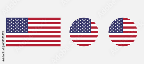 American flag SVG icon Set. USA flag icon. United States.