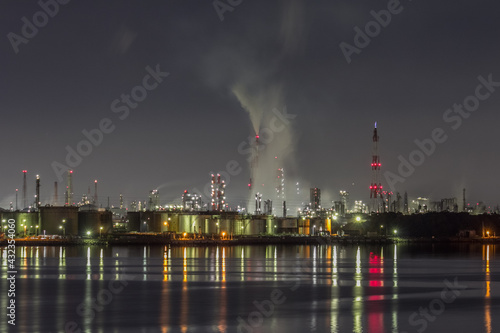 遠方の工場群の夜景