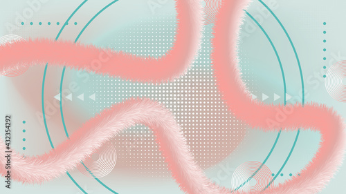 abstract 3d fluffy tinsel with geometry shape background