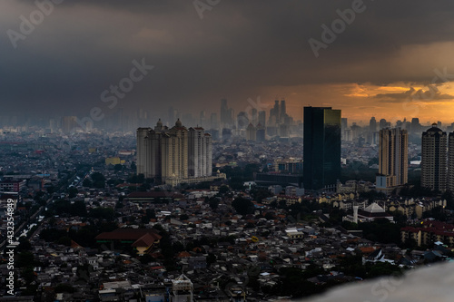 Quarantine photos when i got Covid19 in Wisma Athlete in Sunter  Kemayoran  Jakarta  Indonesia. It is a beautiful view during sunset  sunrise and daylight