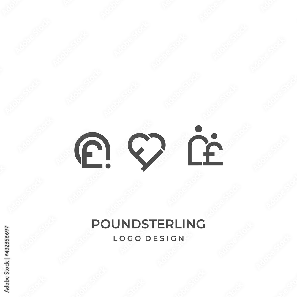 Modern and unique logo about the pound sterling currency.
EPS10, Vector.