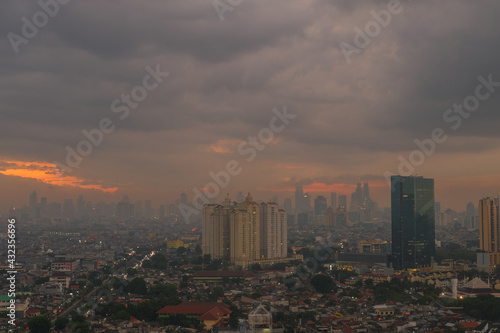 Quarantine photos when i got Covid19 in Wisma Athlete in Sunter, Kemayoran, Jakarta, Indonesia. It is a beautiful view during sunset, sunrise and daylight