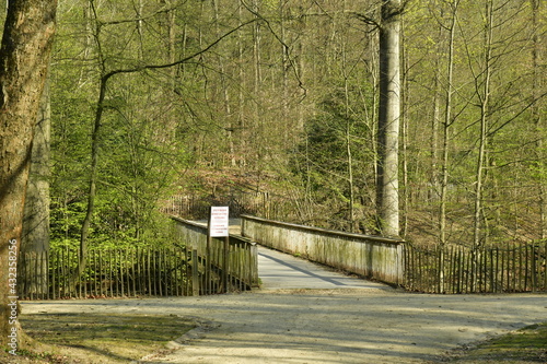 L'un des ponts dans le bois du parc Stuyvenberg à Laeken (Bruxelles) photo