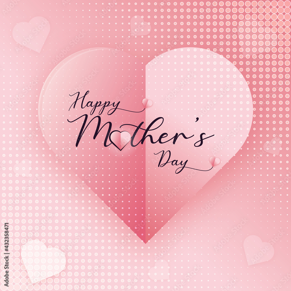 Mother's Day Postcard/Greeting card with love in shape of heart for Sweetest Mom 