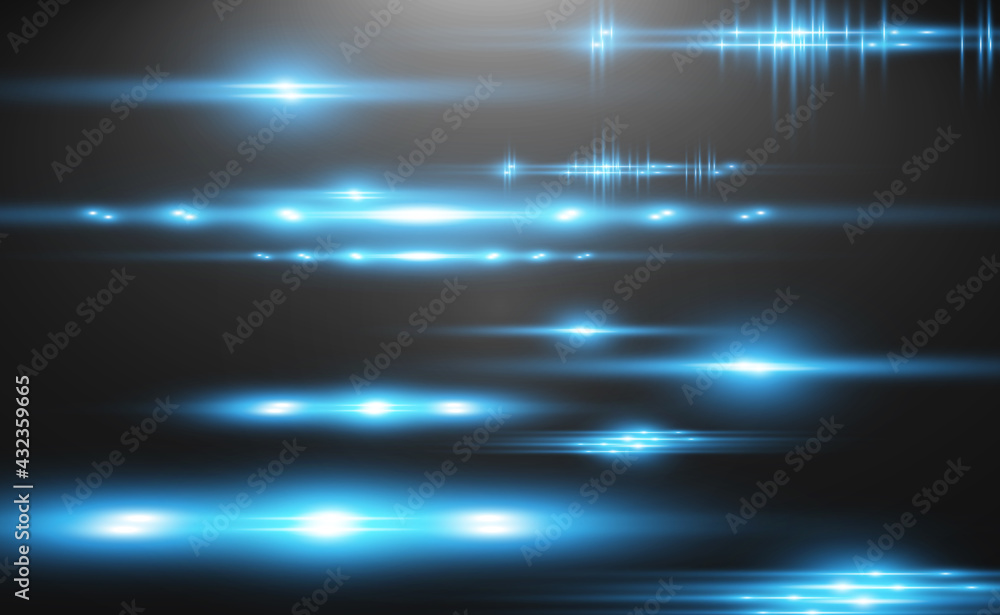 Light blue vector special effect. Glowing beautiful bright lines on a dark background.