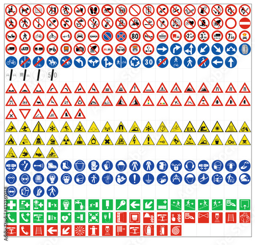 ISO 7010 SIGN WARNING SET SYMBOL SAFETY