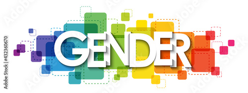 GENDER colorful rainbow gradient vector typography banner on white background