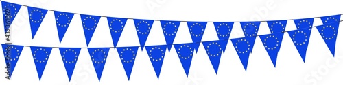 Garlands in the colors of Europe on a white background 