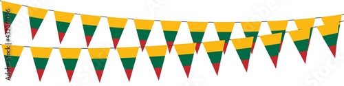 Garlands in the colors of Lithuania on a white background 