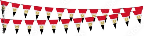 Garlands in the colors of Egypt on a white background 