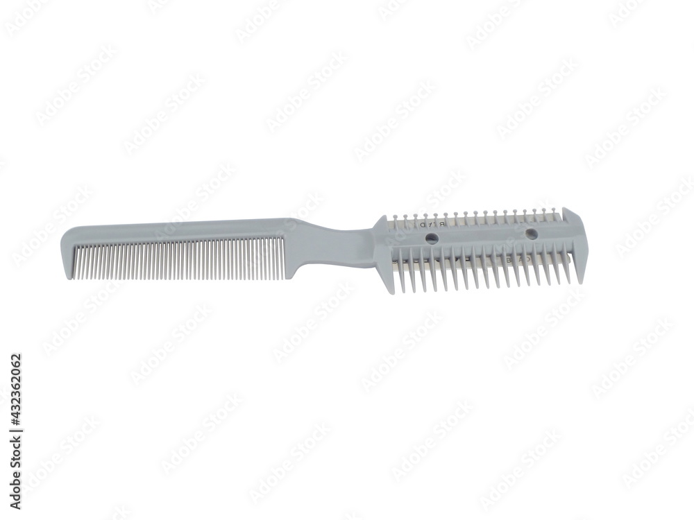 Comb slice hair with blade isolated on white background. Comb slice hair with blade isolated on white background.