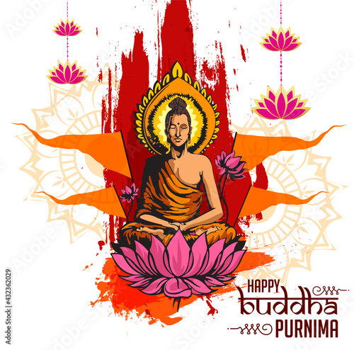 Illustration Of Buddha Purnima Background.with nice and creative design