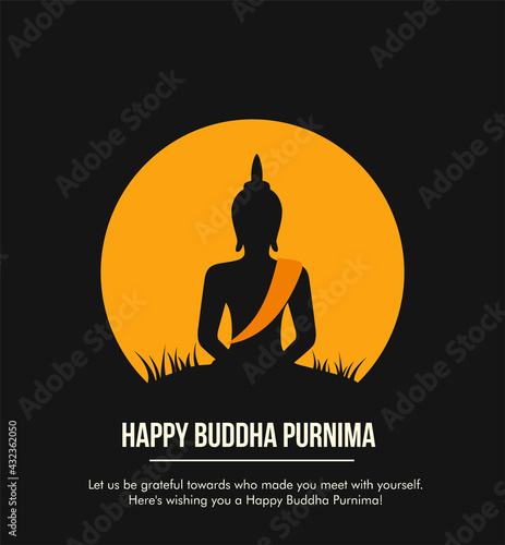 Illustration Of Buddha Purnima Background.with nice and creative design