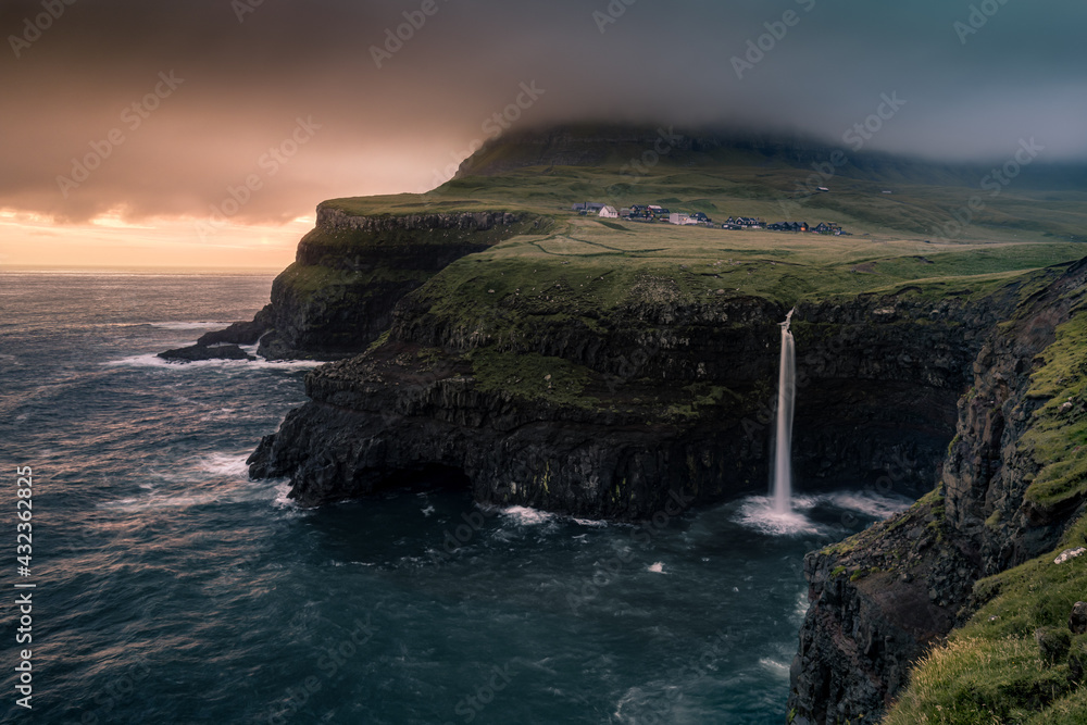 Sunset at Gasadalur - Faroe Islands 