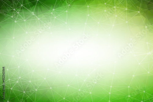 Abstract Green Polygonal Space Background with Connecting Dots and Lines. Connection structure and science background. Futuristic HUD design.