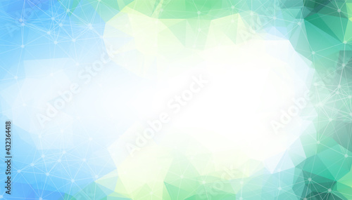 Abstract Light Green Polygonal Space Background with Connecting Dots and Lines.  Connection structure and science background. Futuristic HUD design.