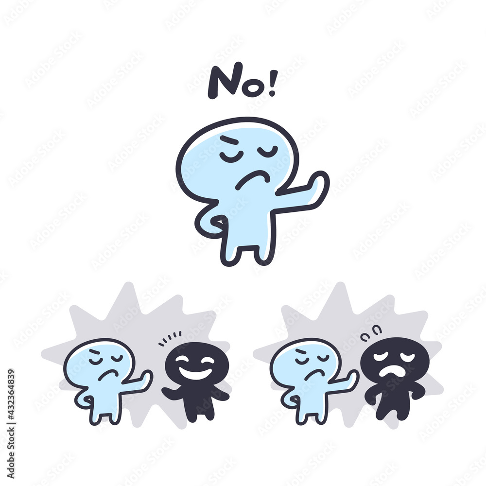 悪 勧誘 断る 棒人間 シンプルな人 Stock Vector | Adobe Stock