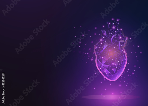medical futuristic heart background vector.
