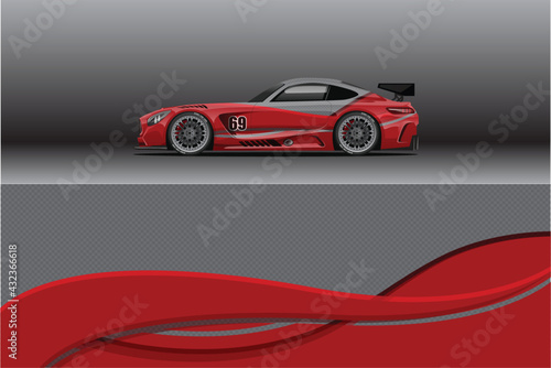 Abstract Race car wrap sticker design and sports background for daily use racing livery or car vinyl stickers