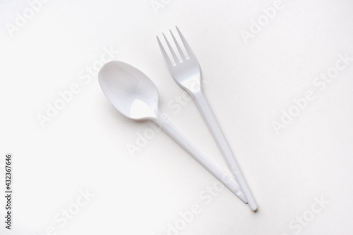 disposable tableware, plastic spoons, table setting