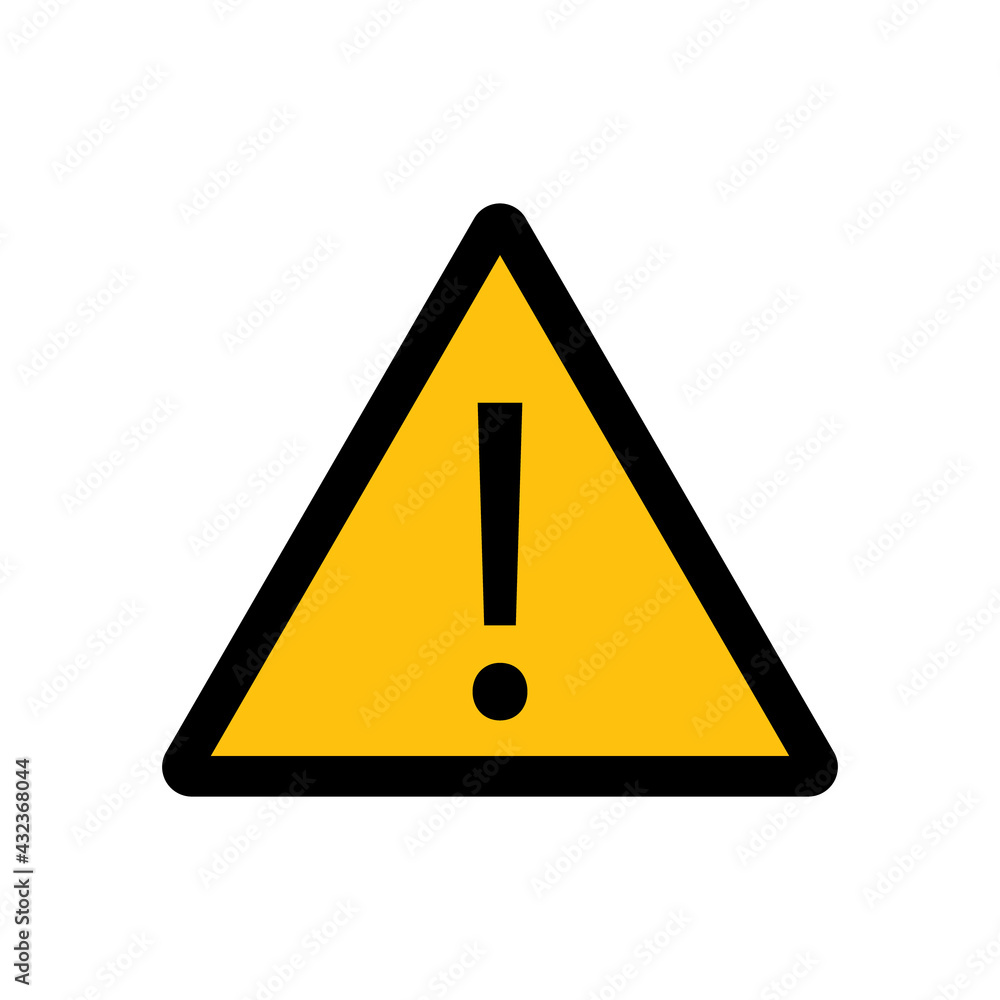 Alert icon. Danger symbol. Flat Vector illustration attention sign with exclamation mark icon. Risk sign. Alert icon. Danger symbol. Flat Vector illustration attention sign with exclamation mark icon. Risk sign.