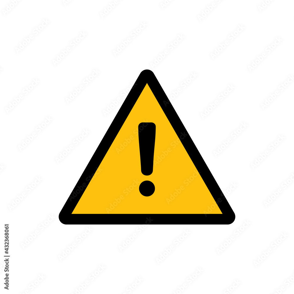 Alert icon. Danger symbol. Flat Vector illustration attention sign with exclamation mark icon. Risk sign. Alert icon. Danger symbol. Flat Vector illustration attention sign with exclamation mark icon. Risk sign.