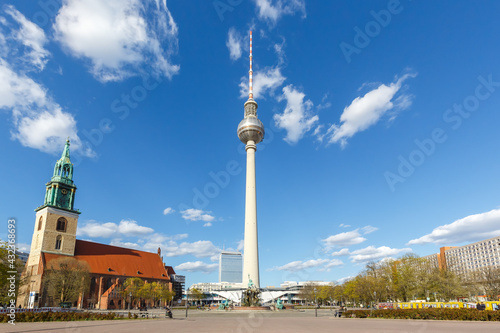 Canvas-taulu Berlin Skyline tv tower Alexanderplatz Alexander square in Germany