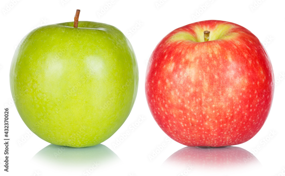 Apples fruits red green apple fruit isolated on a white background Apples fruits red green apple fruit isolated on a white background