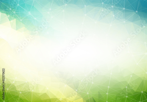 Green low poly background. Polygonal design pattern. Bright mosaic modern geometric design, Creative Design Templates. Connected lines with dots.