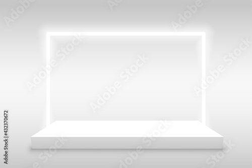 product display background with light frame