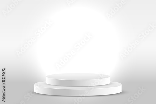white studio background with product display